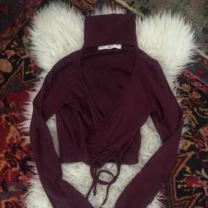 LF long sleeve choker crop top